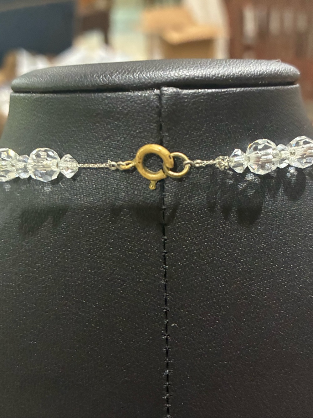 Antique Faceted Glass or Quartz? Beaded Necklace - Picture 6 of 7
